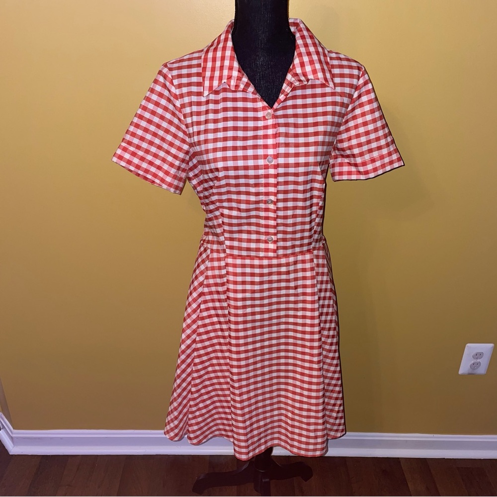 Gabby Skye Red and White Gingham Mini Dress